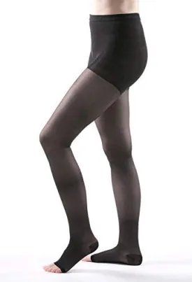 Allegro 15-20 Essential 14 Sheer Sheer Support Compression Pantyhose - Women's Compression Hose with Open Toe for Support Black Tall