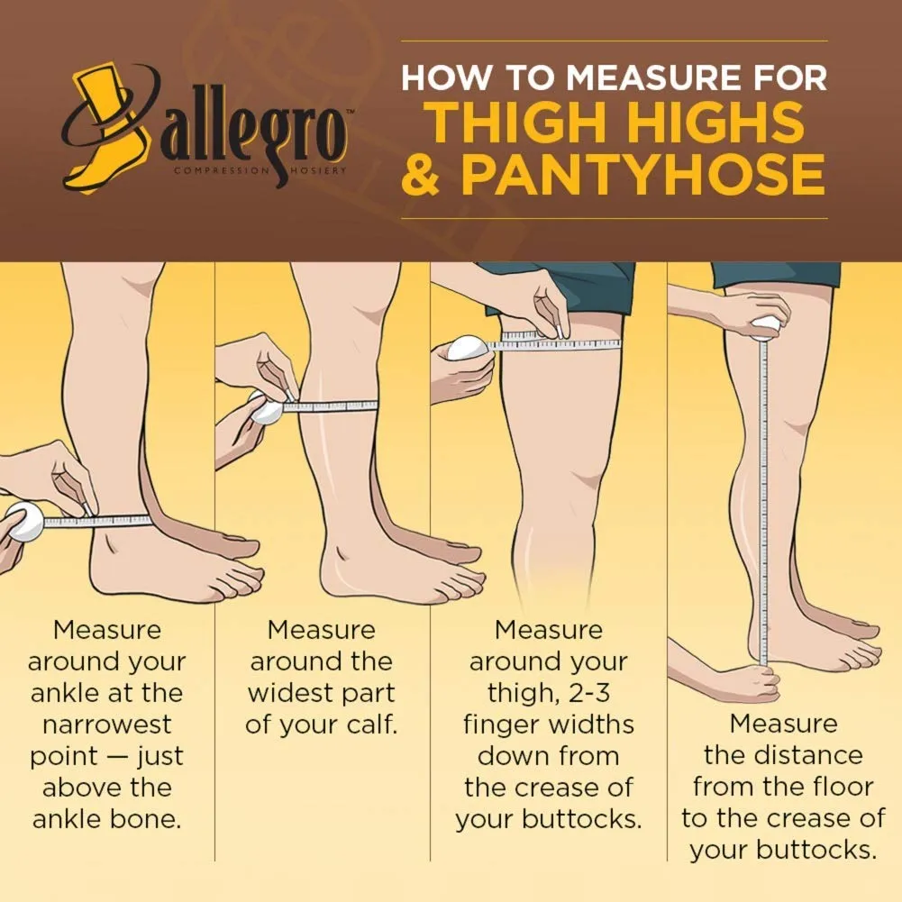 Allegro 15-20 Essential 14 Sheer Sheer Support Compression Pantyhose - Women's Compression Hose with Open Toe for Support