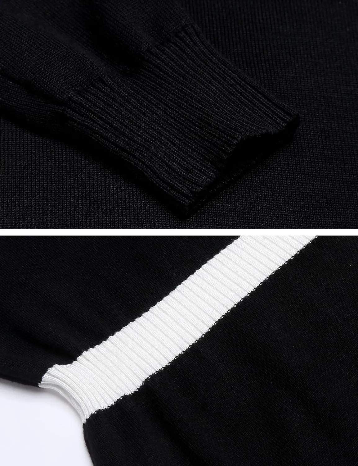 Beyove Women's Colorblock Striped Long Sleeve Cotton Knit Sweater Bodycon Dress XS-XXL