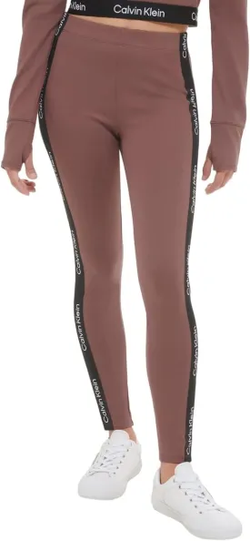 Calvin Klein Performance Women's High Waisted Logo Leggings, Terre, X-Large