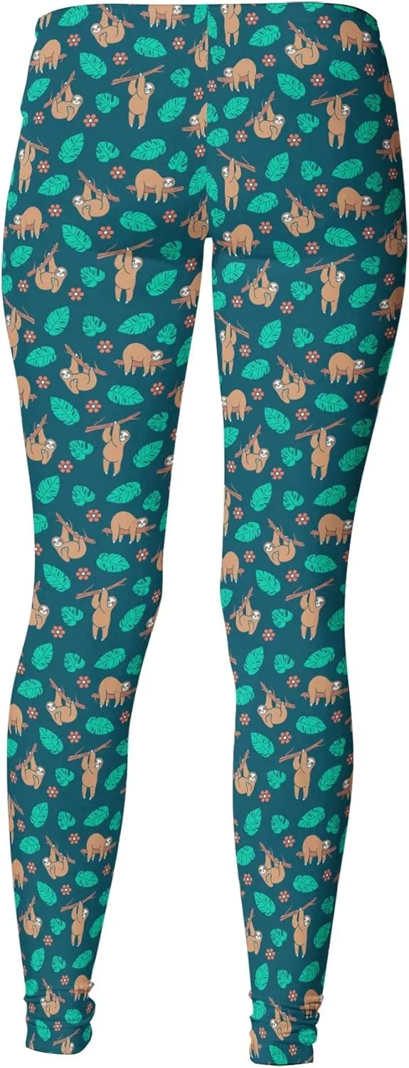 Crazy Dog T-Shirts Womens Funny Leggings Cute Elastic Tights for Ladies Workout Running Yoga Pants
