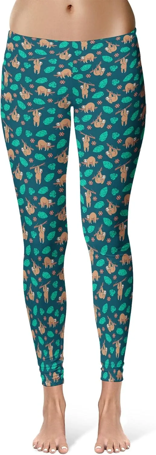 Crazy Dog T-Shirts Womens Funny Leggings Cute Elastic Tights for Ladies Workout Running Yoga Pants