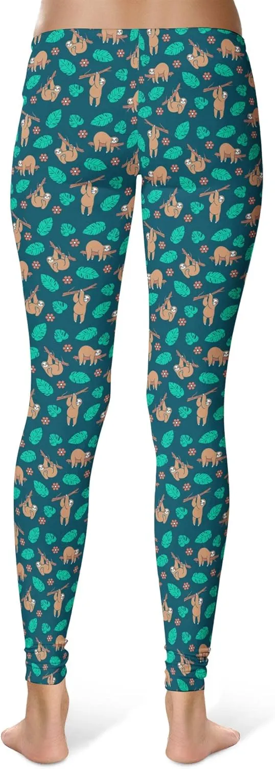 Crazy Dog T-Shirts Womens Funny Leggings Cute Elastic Tights for Ladies Workout Running Yoga Pants