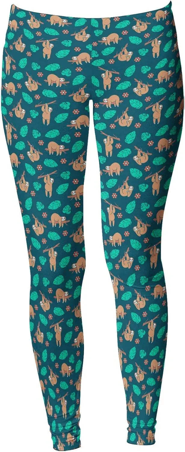 Crazy Dog T-Shirts Womens Funny Leggings Cute Elastic Tights for Ladies Workout Running Yoga Pants