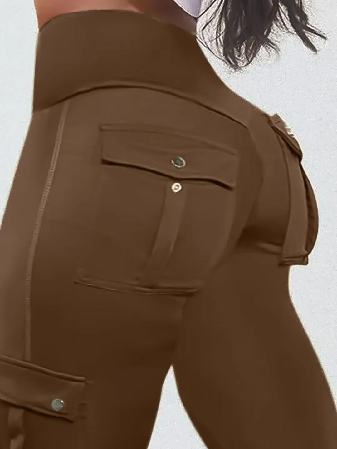 Flamingals Butt Lifting Leggings for Women High Waisted Workout Jeggings Cargo Leggings with Flap Pockets