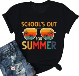 Happy Last Day of School Shirt for Women in My Last Day of School Era Letter Print Tshirt Graduation Teacher Casual Tee