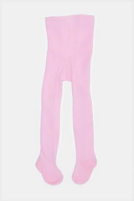 Infant Girls Pink Jacquard Full Length Tights