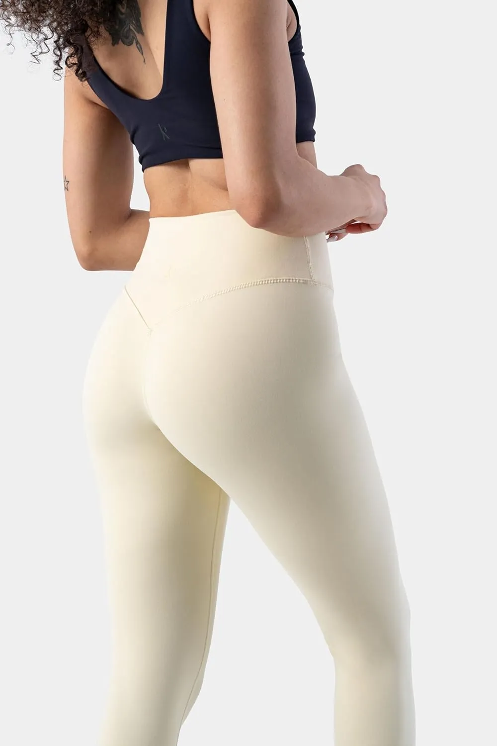 Kamo Fitness Serenity No Front Seam Leggings 25" Inseam Yoga Pants High Waisted Soft Workout Tights