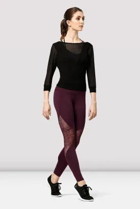 Ladies Alondra Mesh Panelled 3/4 Sleeve Top