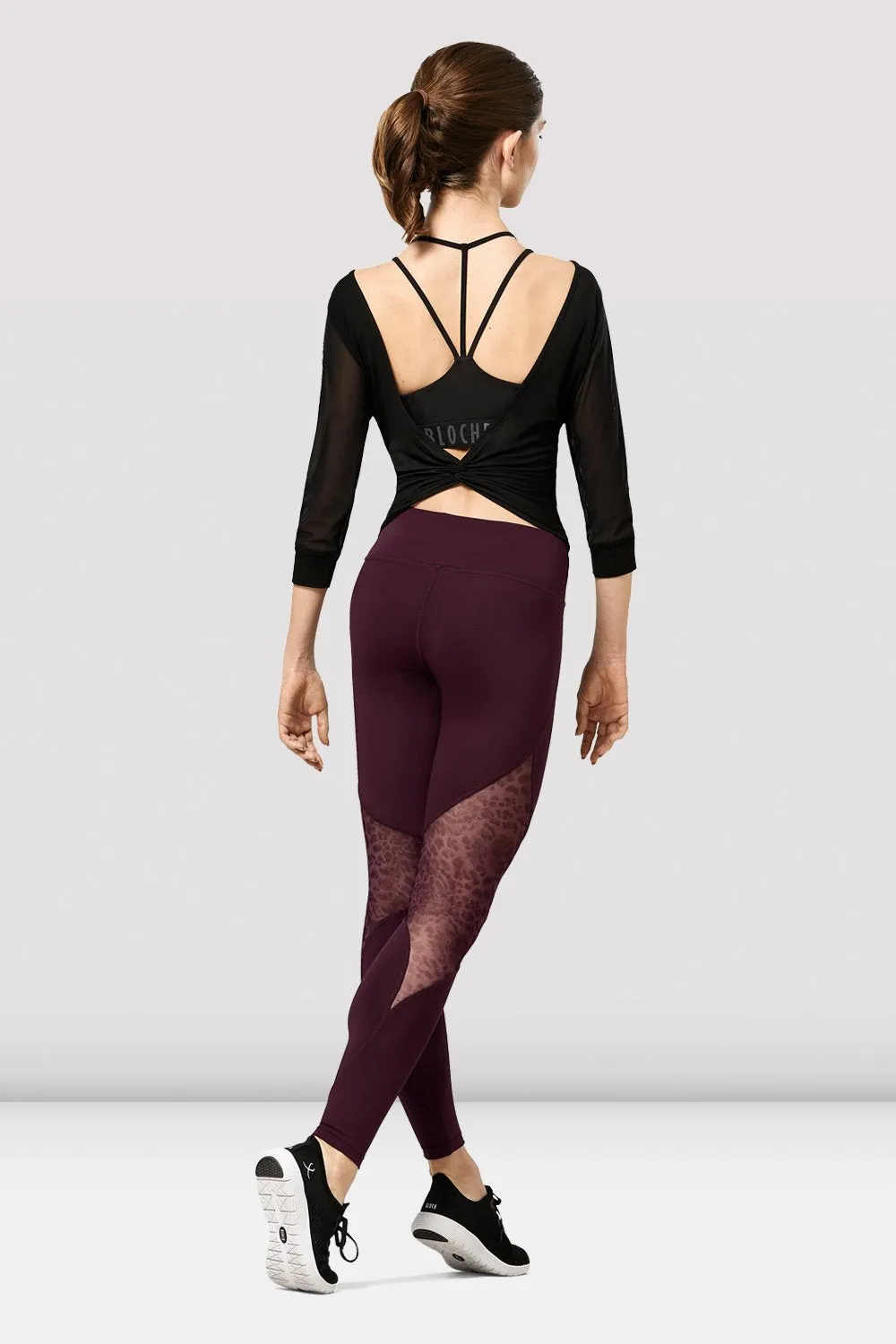 Ladies Alondra Mesh Panelled 3/4 Sleeve Top