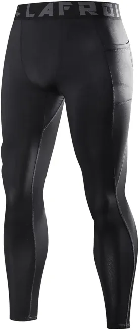 LAFROI Men's Quick Dry Cool Compression Fit Tights Leggings Waistband-YSK08
