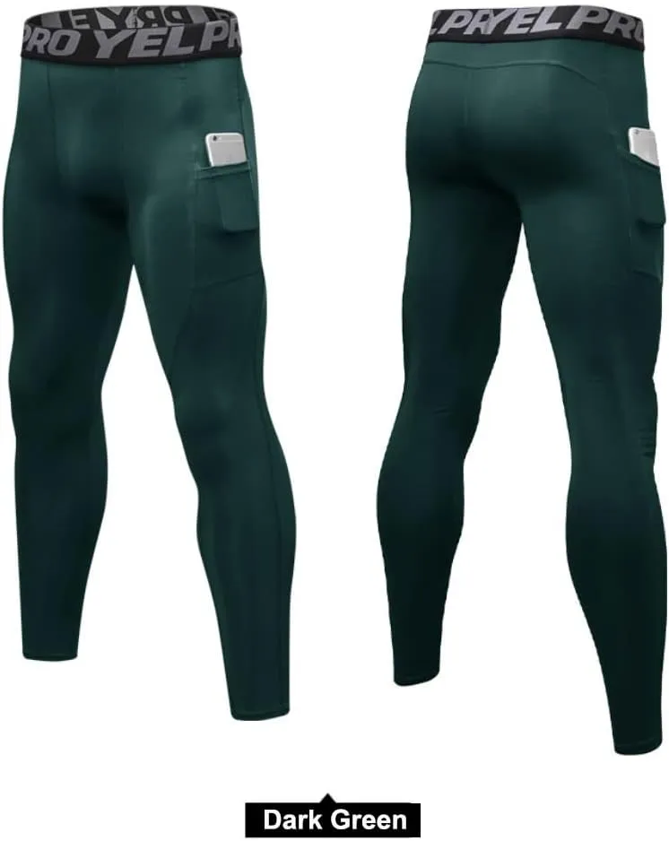 Men's Compression Pants Cool Dry Athletic Leggings Workout Running Tights Active Sports Baselayer Tights Men Yoga Pant