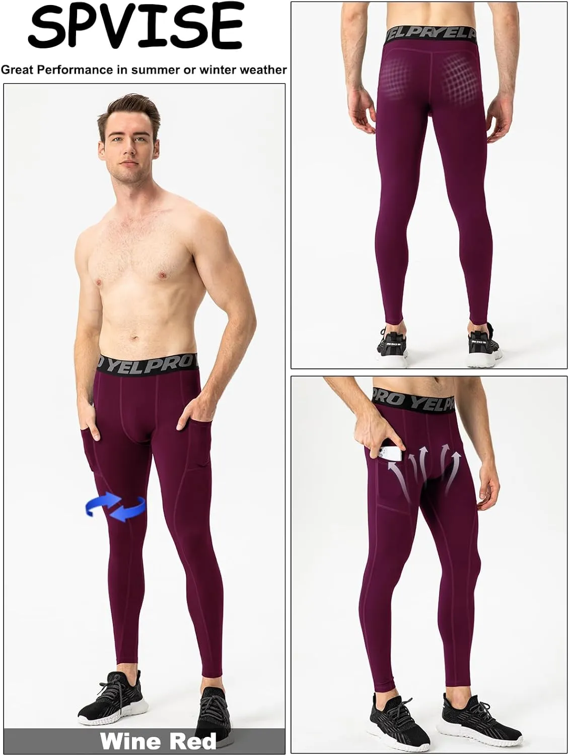 Men's Compression Pants Cool Dry Athletic Leggings Workout Running Tights Active Sports Baselayer Tights Men Yoga Pant