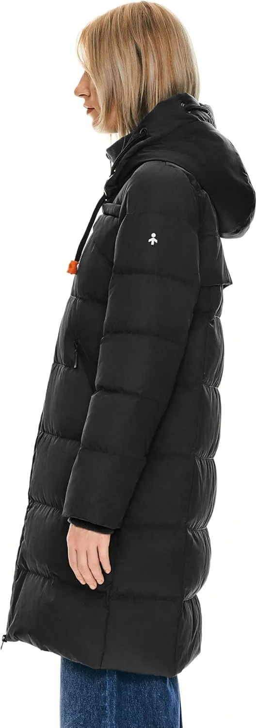 Orolay Women's Thickened Winter Down Coat Hooded Puffer Long Jacket with Pocket