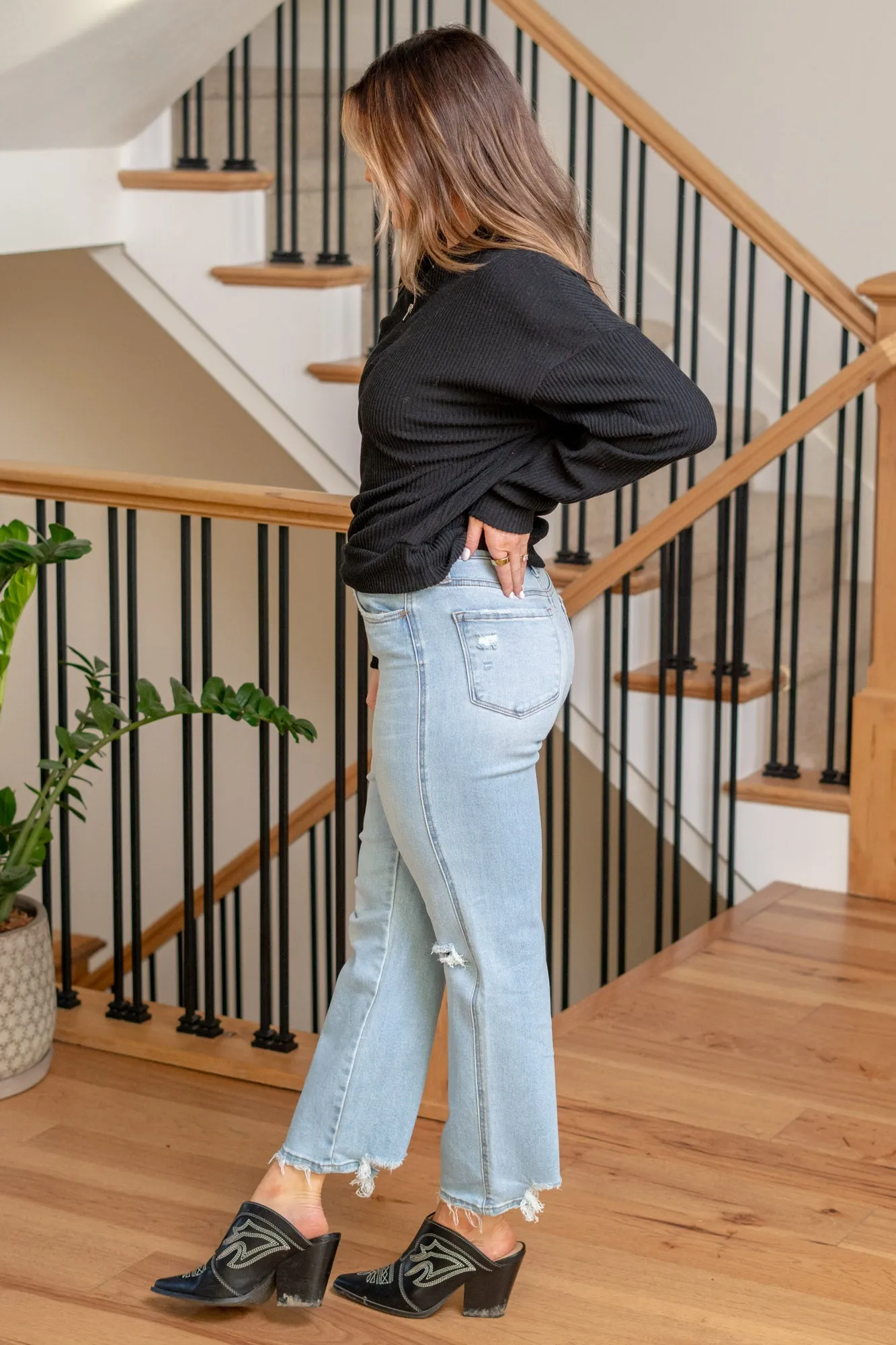 Quarter Zip Long Sleeve Sweatshirt with Pockets
