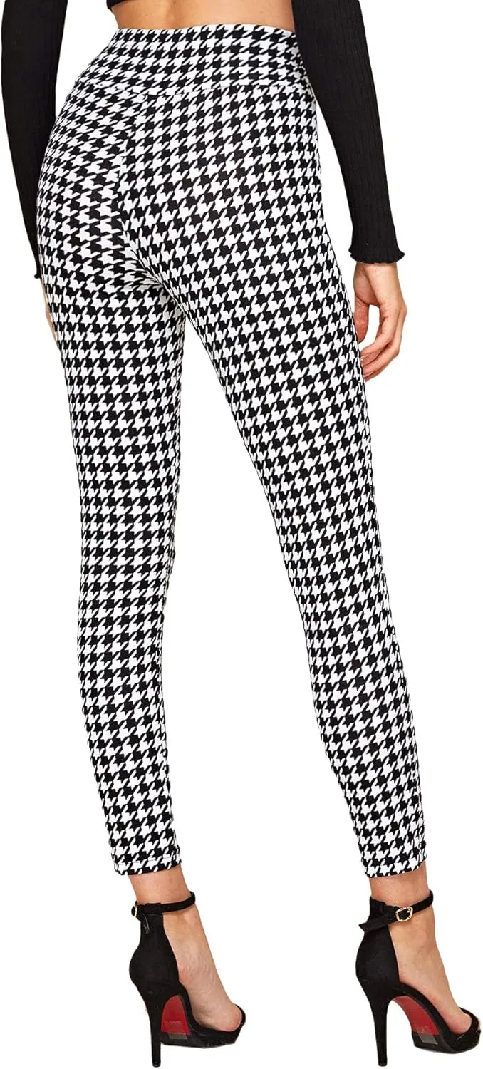 SweatyRocks Women's Casual Skinny Leggings Stretchy High Waisted Work Pants
