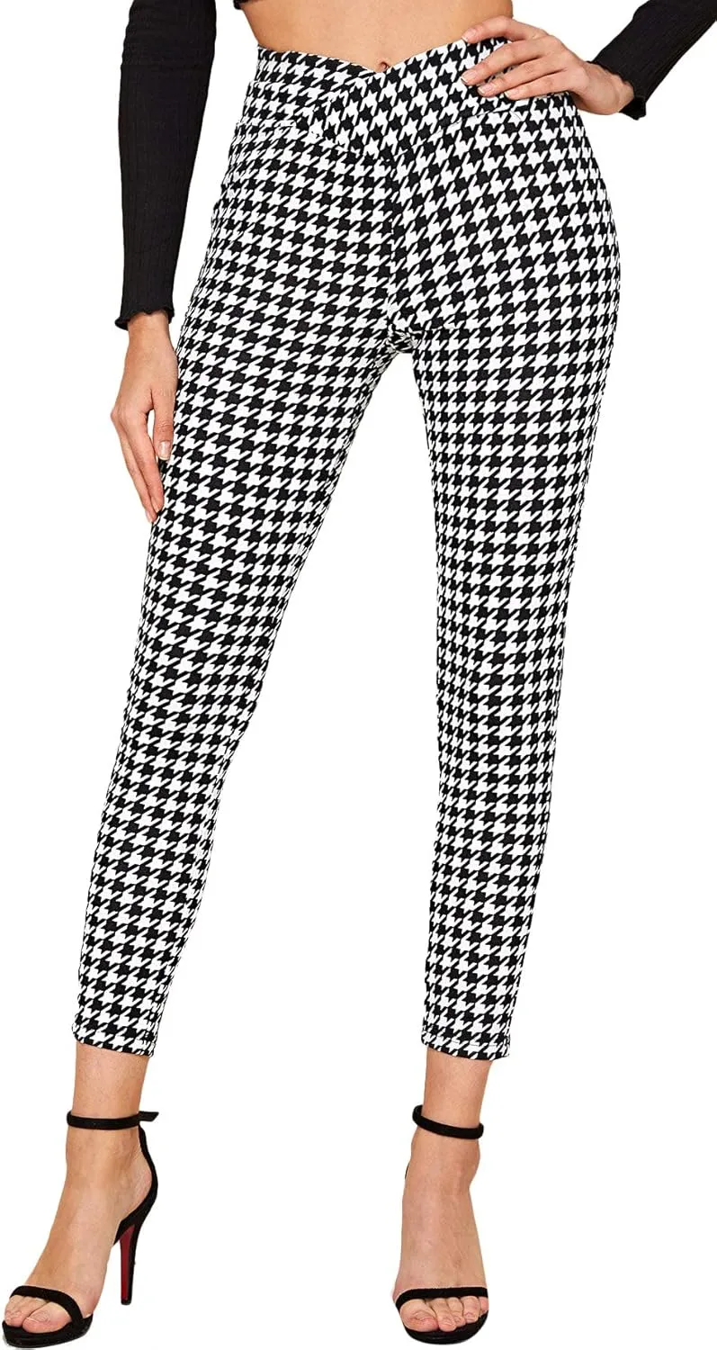 SweatyRocks Women's Casual Skinny Leggings Stretchy High Waisted Work Pants