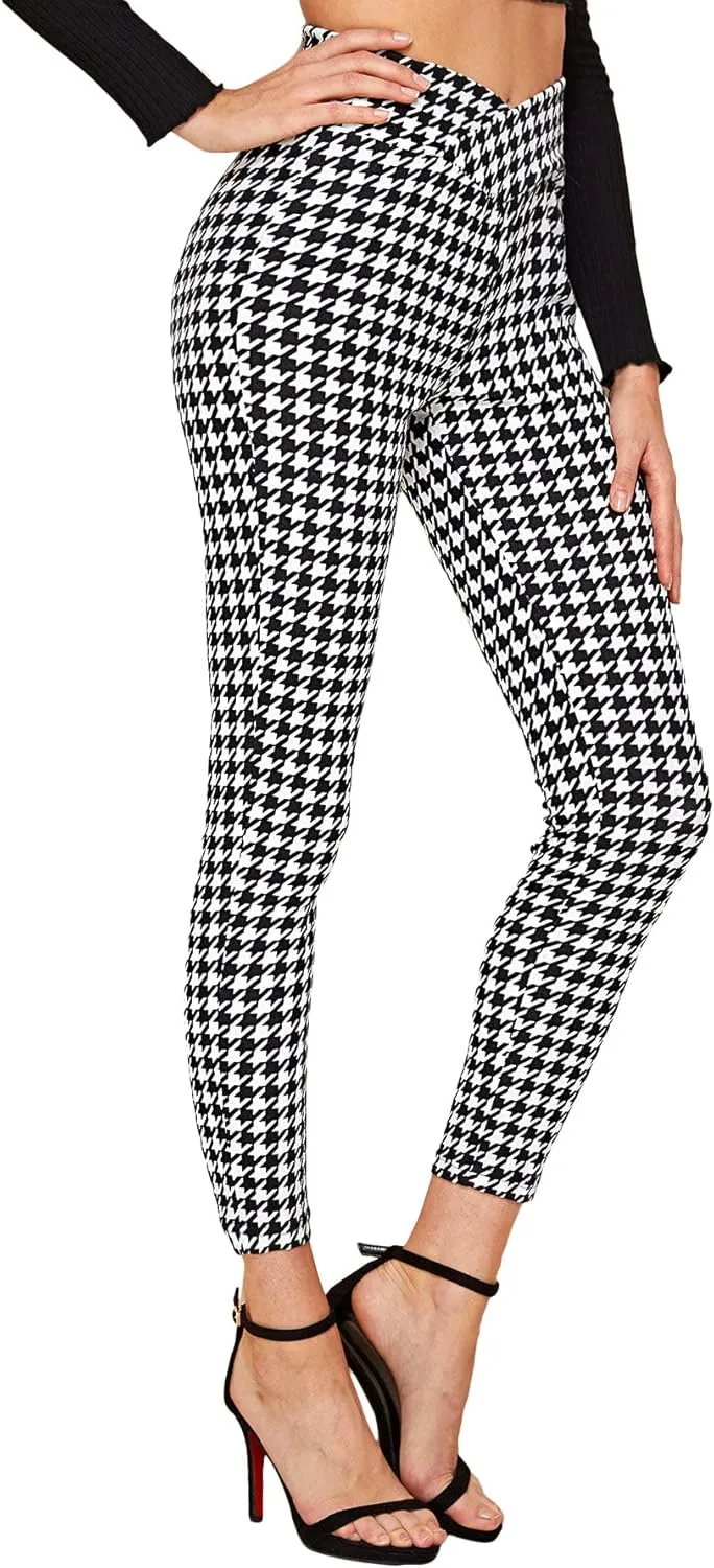 SweatyRocks Women's Casual Skinny Leggings Stretchy High Waisted Work Pants