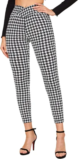 SweatyRocks Women's Casual Skinny Leggings Stretchy High Waisted Work Pants