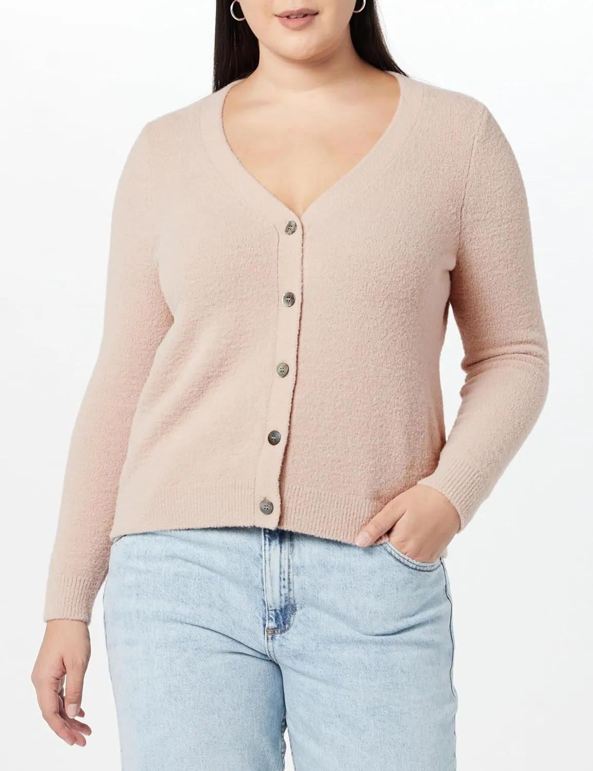 The Drop Women's Francine V-Neck Button Front Cozy Cardigan