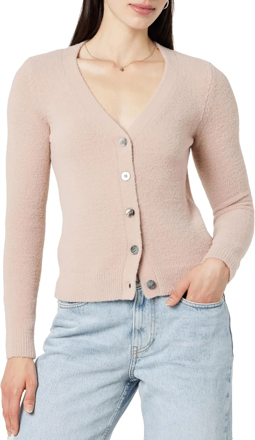 The Drop Women's Francine V-Neck Button Front Cozy Cardigan