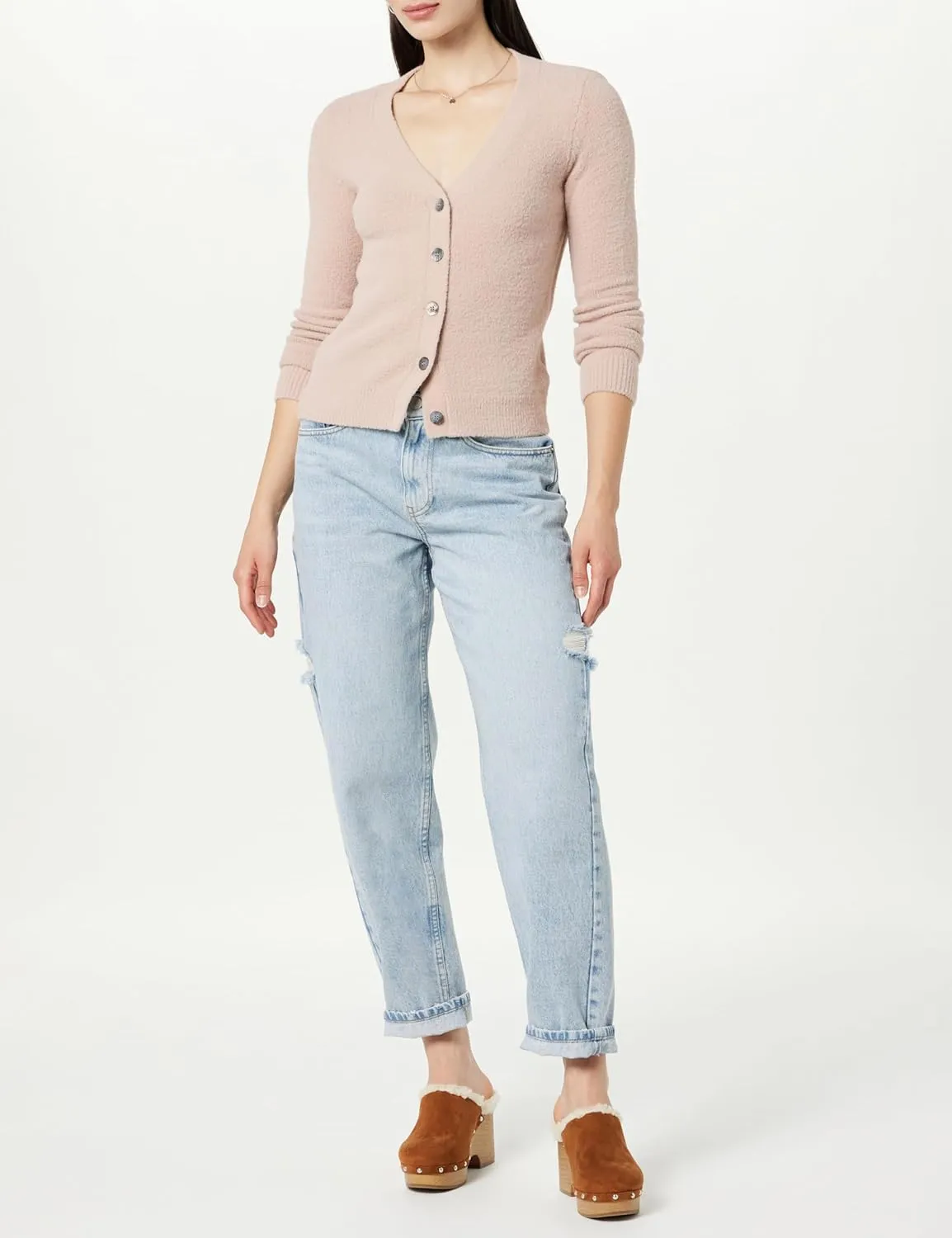 The Drop Women's Francine V-Neck Button Front Cozy Cardigan