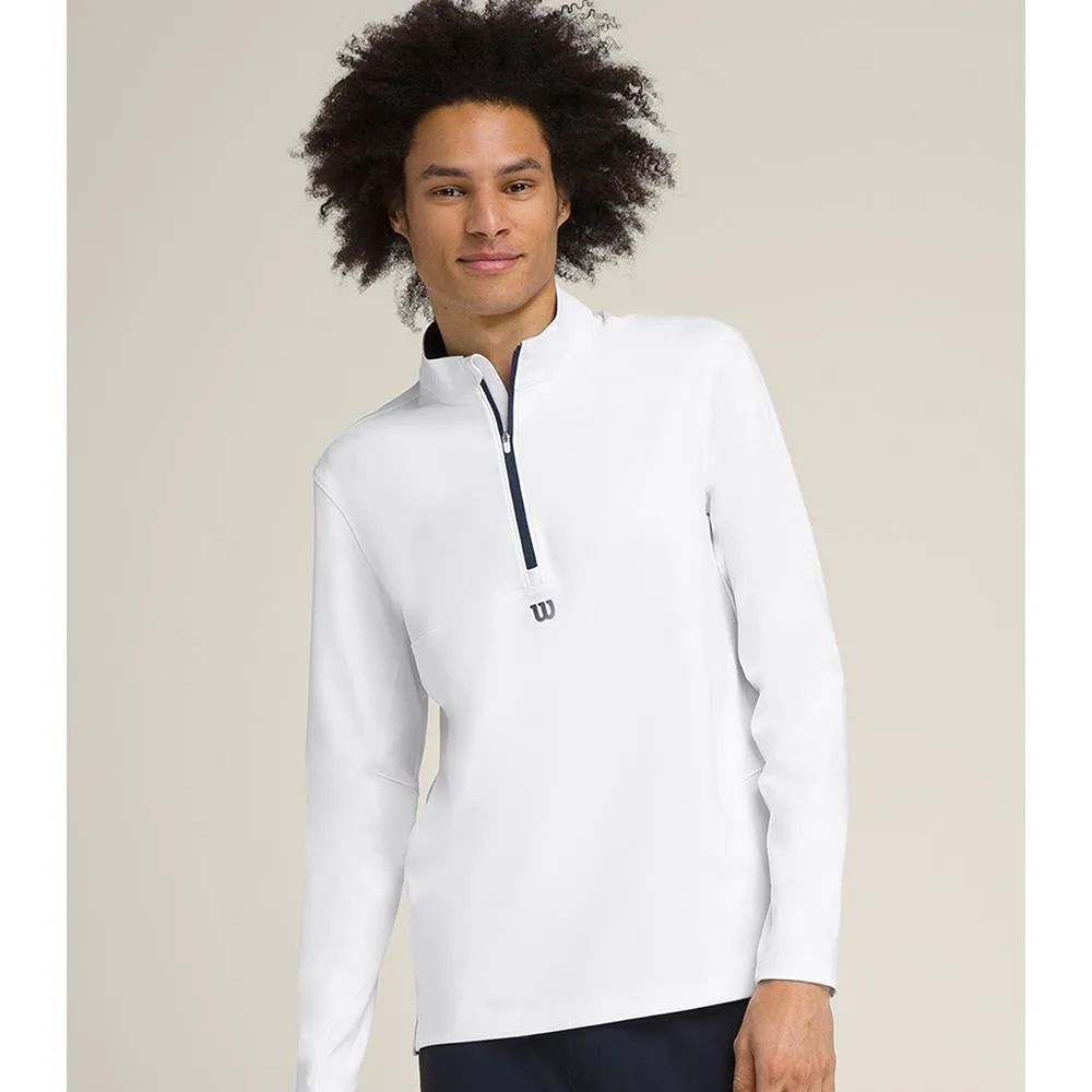Wilson Men's Elevate Performance 1/2 Zip Longsleeve - Bright White