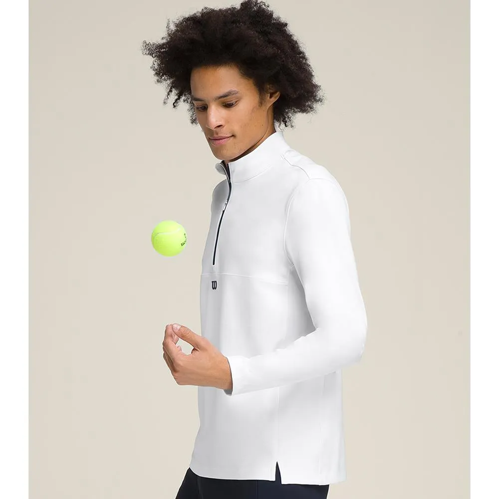 Wilson Men's Elevate Performance 1/2 Zip Longsleeve - Bright White