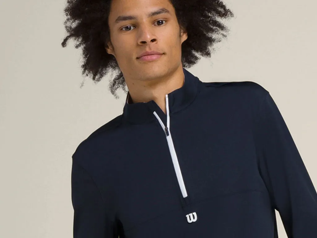 Wilson Mens Elevate Performance Half Zip Long Sleeve Tennis Top